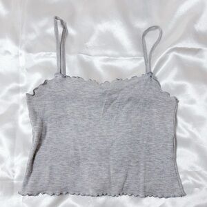Topshop Ruffle Trim Crop Tank